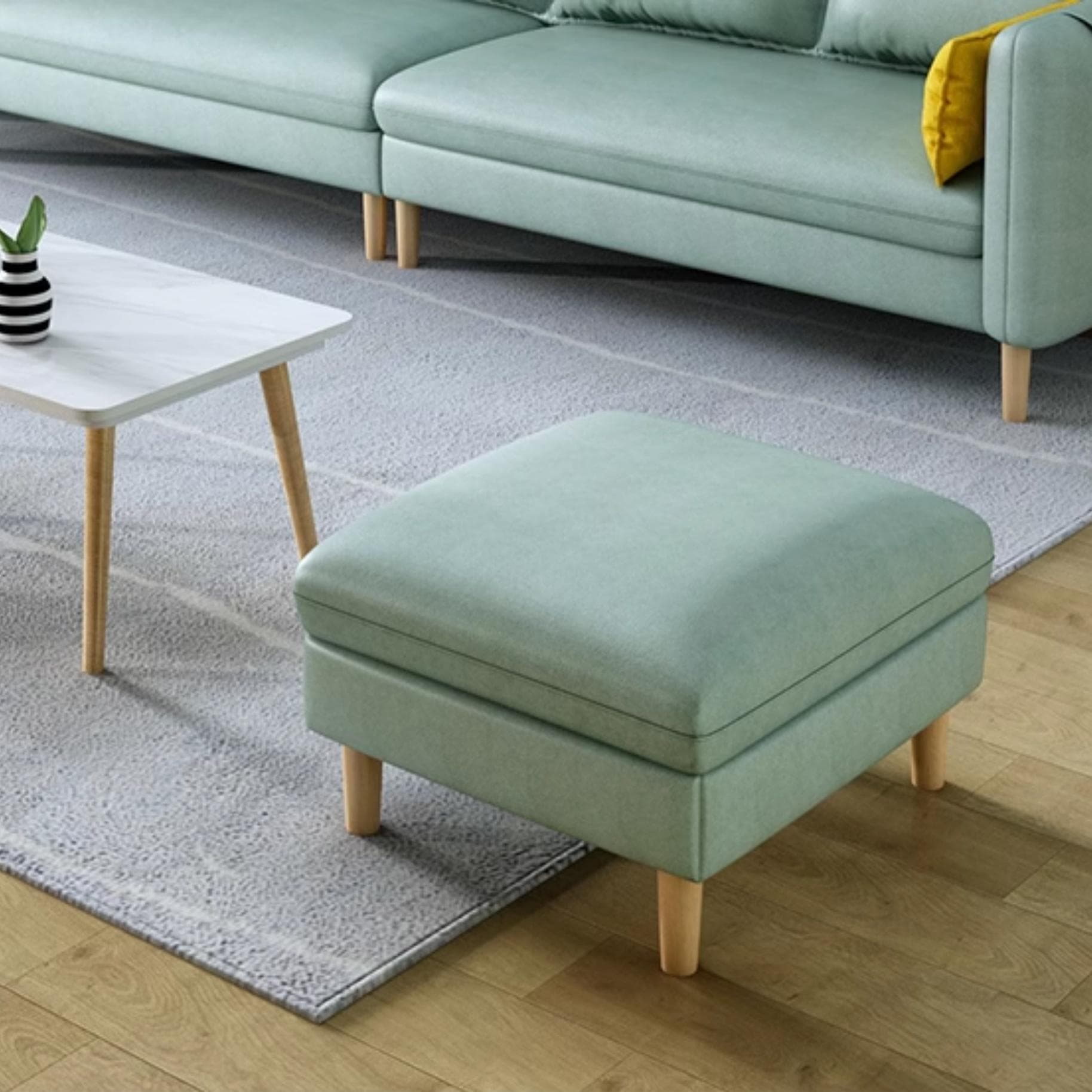 Modern Square Arm Storage Sofas with Loose Back and Ottoman for Living Room - image 18