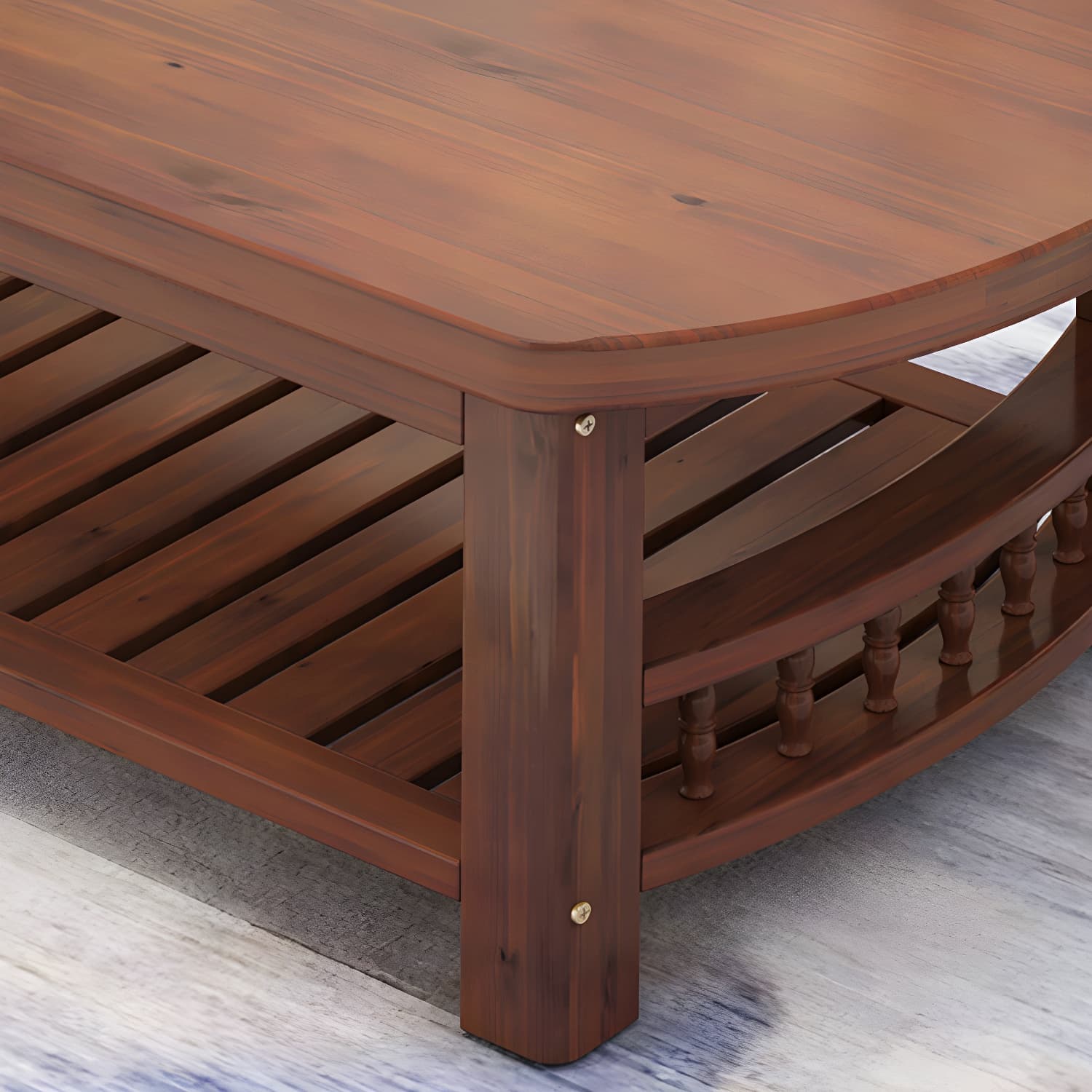 Contemporary Coffee Table Storage Solid Wood Coffee Cocktail Table - image 10