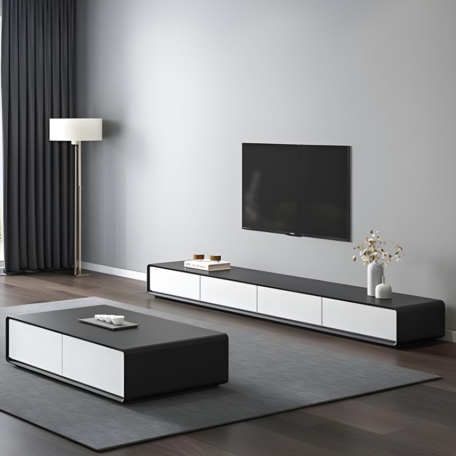 Contemporary 15.75-inch D TV Console Wooden TV Stand for TVs with Drawers - image 13