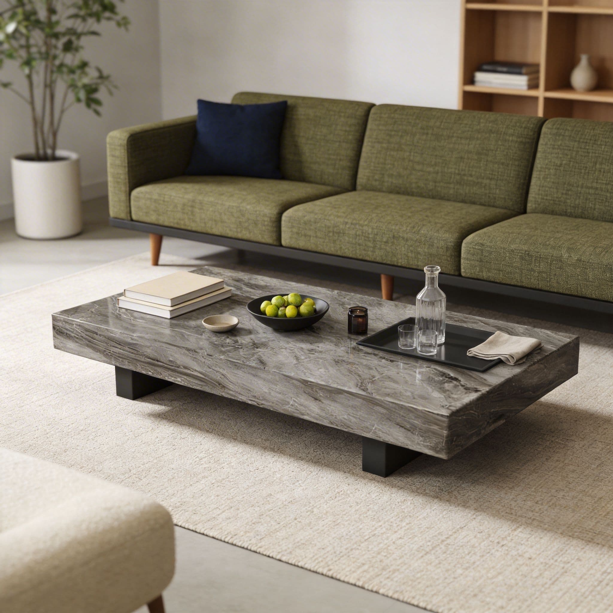 Sleek Sleigh Base Side Table with Geometric Square Top for Foyer Use - image 12