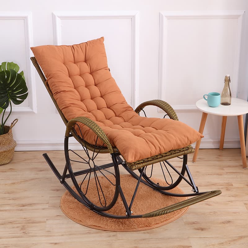 Old School Pecan/Light Green/Sand Cane Rocking Chair with Rear and Wagon Wheel Shaped Arms - image 6