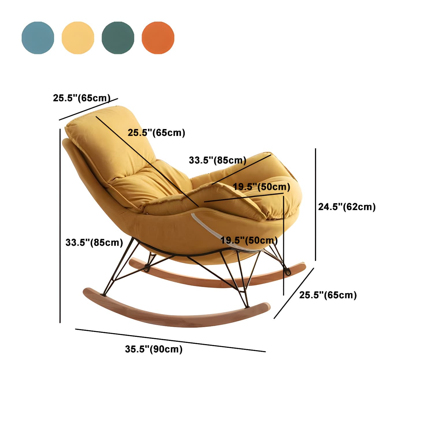 Upholstered Rocking Chair Contemporary Rocker Chair with Ottoman - image 18