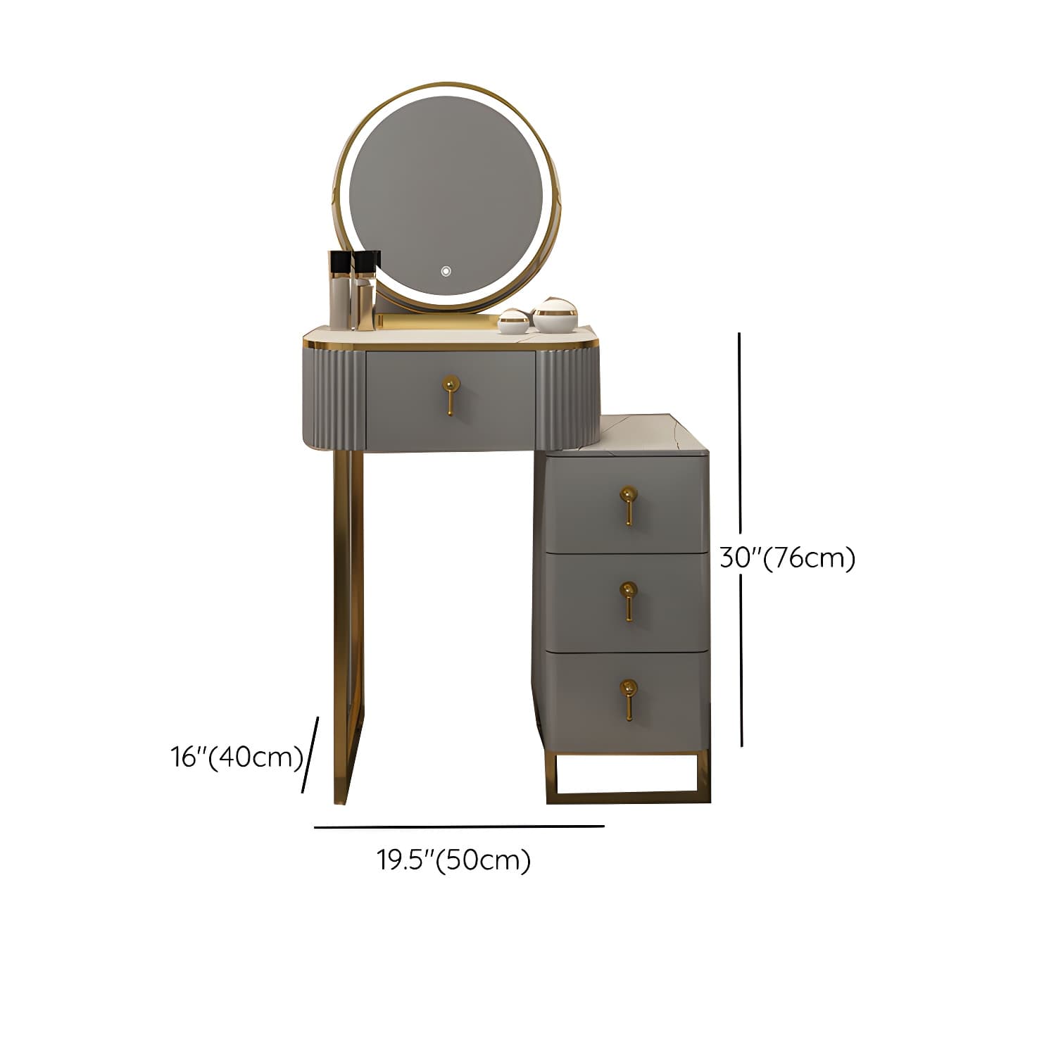 Contemporary Makeup Vanity Desk Table 29.9" H Bedroom Makeup Counter - image 22