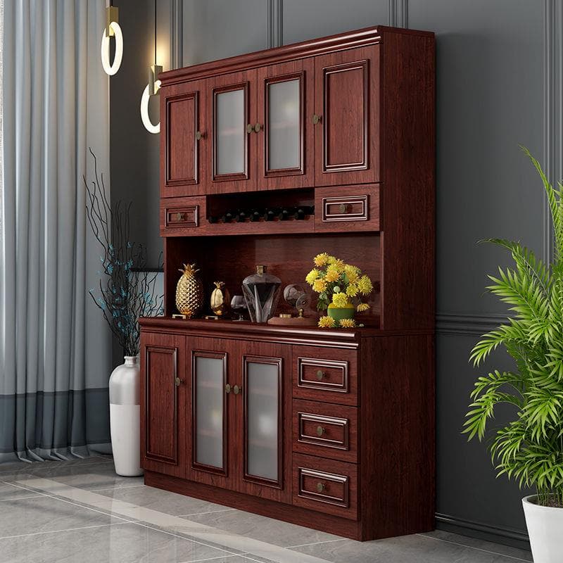 Unattached Microwave Storage Cabinet with Wine Storage Unit - image 3
