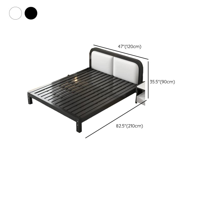 Modern Metal Panel Bed in White/Midnight Black with Easy Assembly - image 19