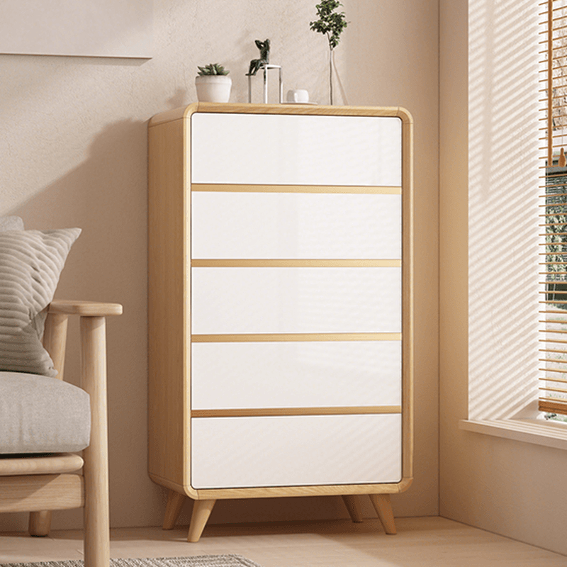 Retro Solid+Manufactured Wood Semainier for Sleeping Quarters, Horizontal/Vertical