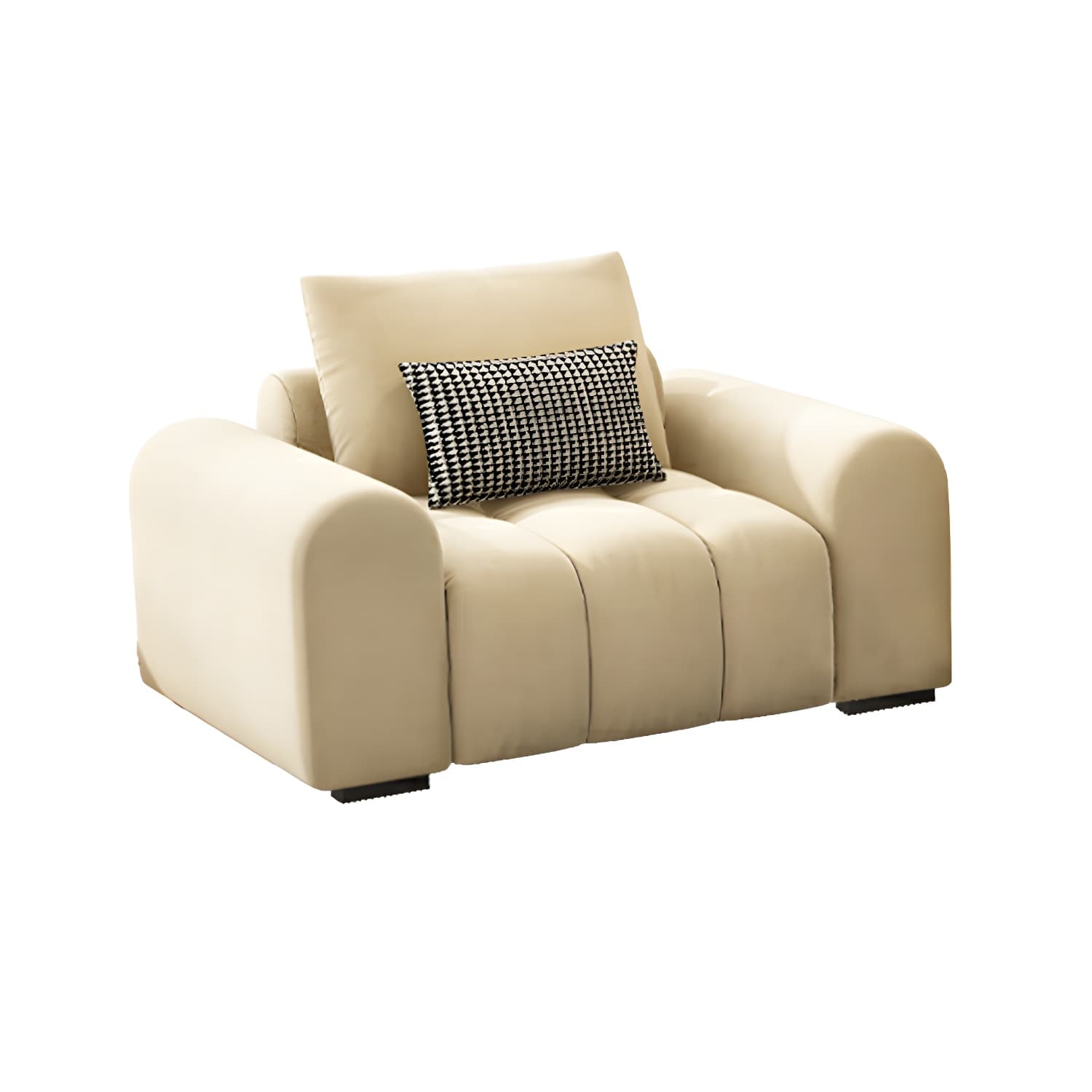 Modern Suede Sectional Sofa with Black Pine Wood Frame and Scratch Resistant Design - image 5
