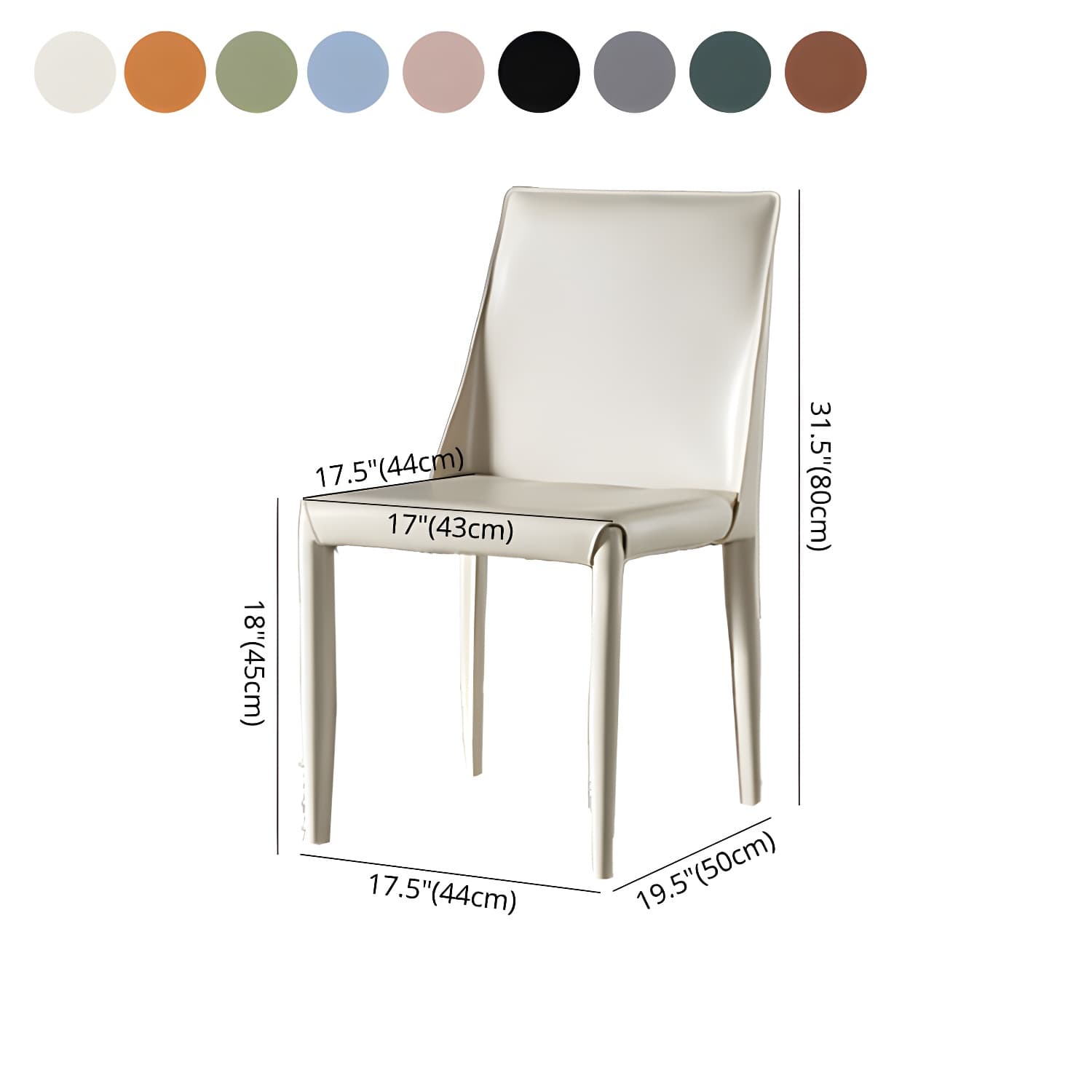 Modern Style Leather Dining Chairs Armless Solid Back Side Chairs for Kitchen - image 18