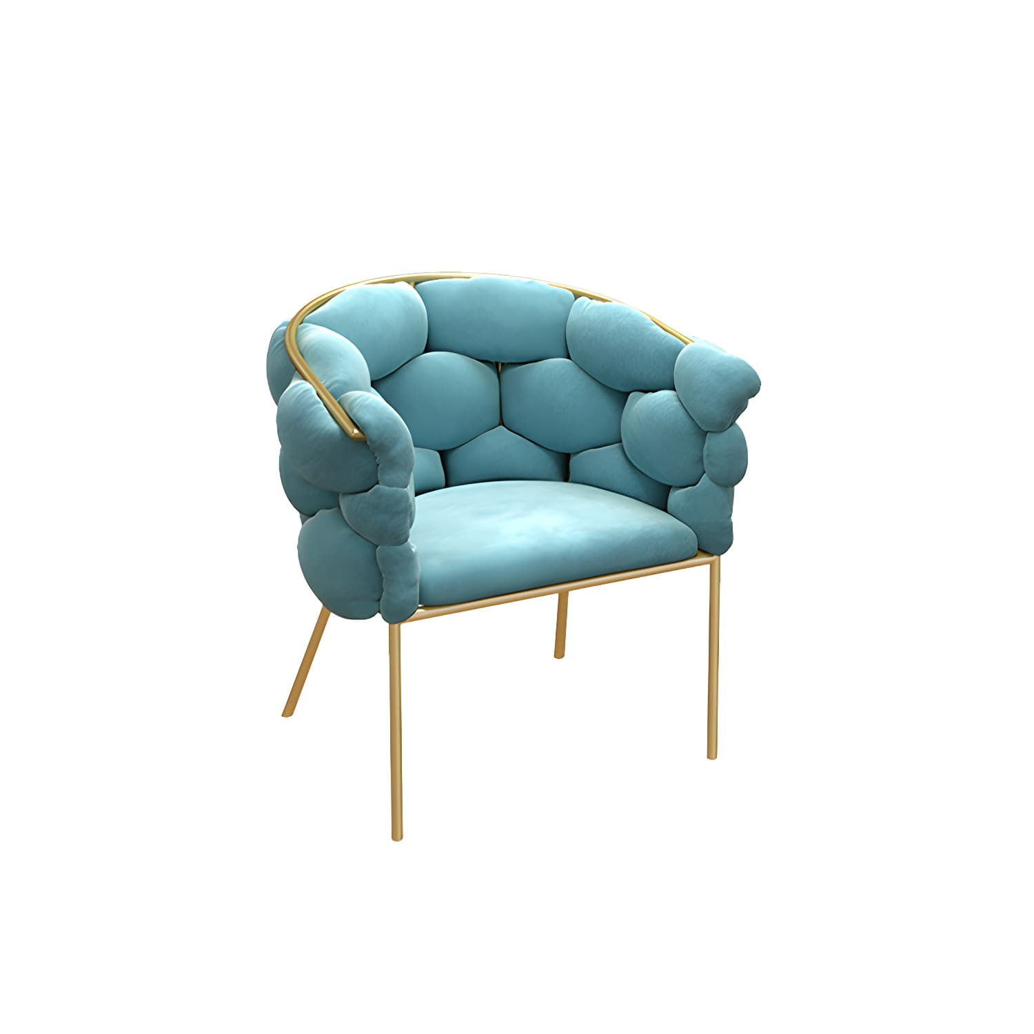 Glam Kitchen Gold Legs Chair Upholstered Dining Armless Chair - image 6