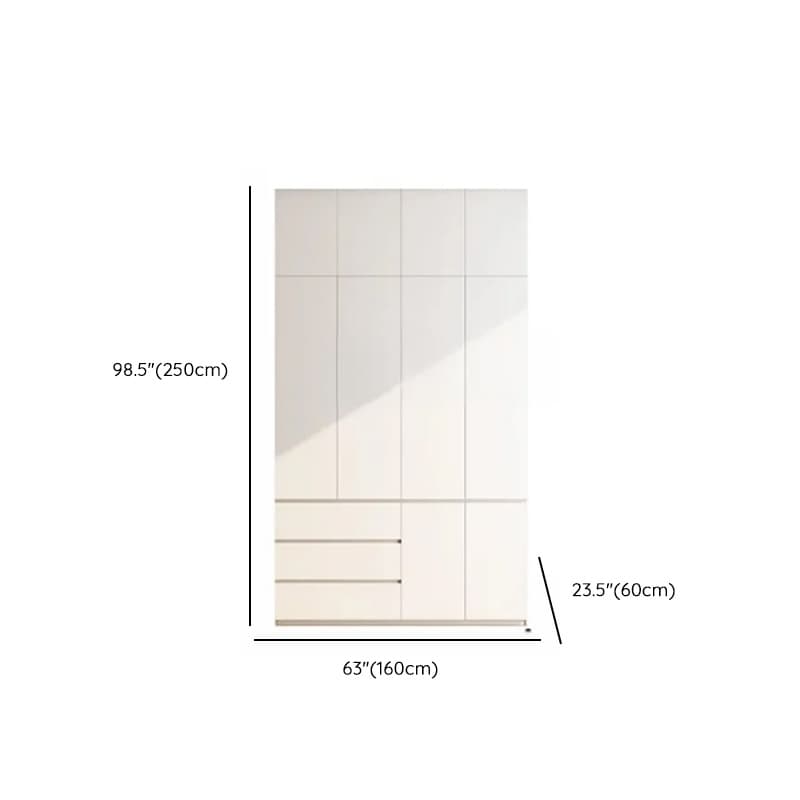 Minimalist Chalk Wooden Cabinet Armoire with Soft Close Drawer, Soft Close Door, Interior Shelves, and Clothing Rod - image 15