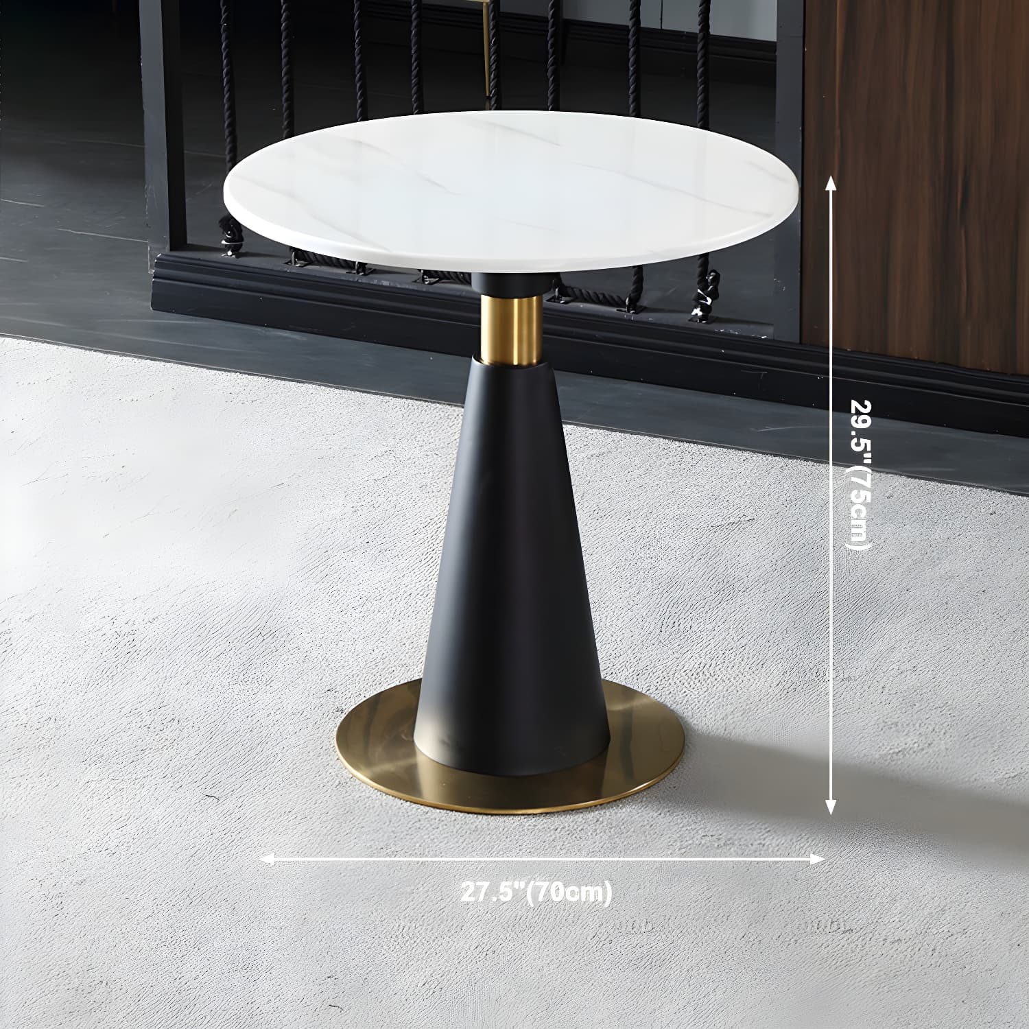 Metal Traditional Luxury Round Table Marble Top Indoor Table with Pedestal - image 36