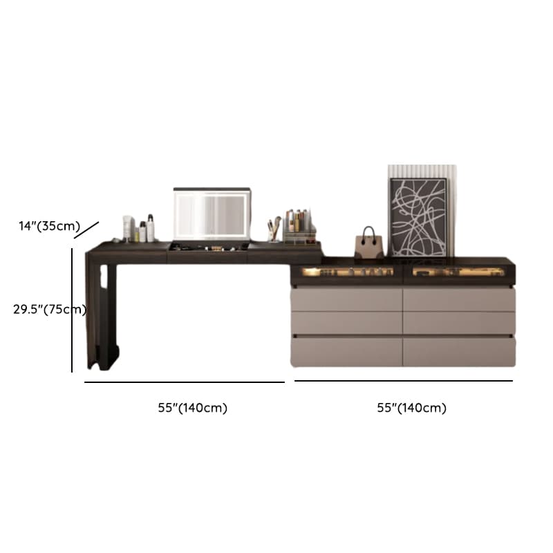 Space-saving Vanity Set with 7/11 Drawers, Lighting, Dividers, 2-in-1 Design, and Adjustable Touch Brightness - image 20