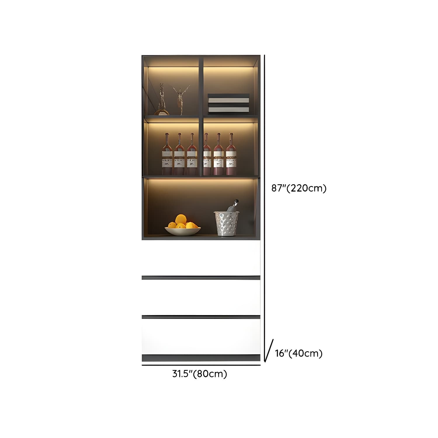 Living Room Modern Stone Sideboard Cabinet with Doors and Drawers - image 8