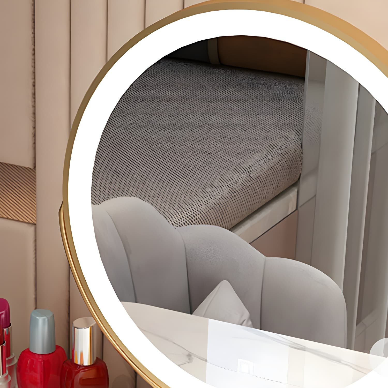 Removable Makeup Counter Bedroom Vanity Dressing Table with Lighted Mirror - image 10