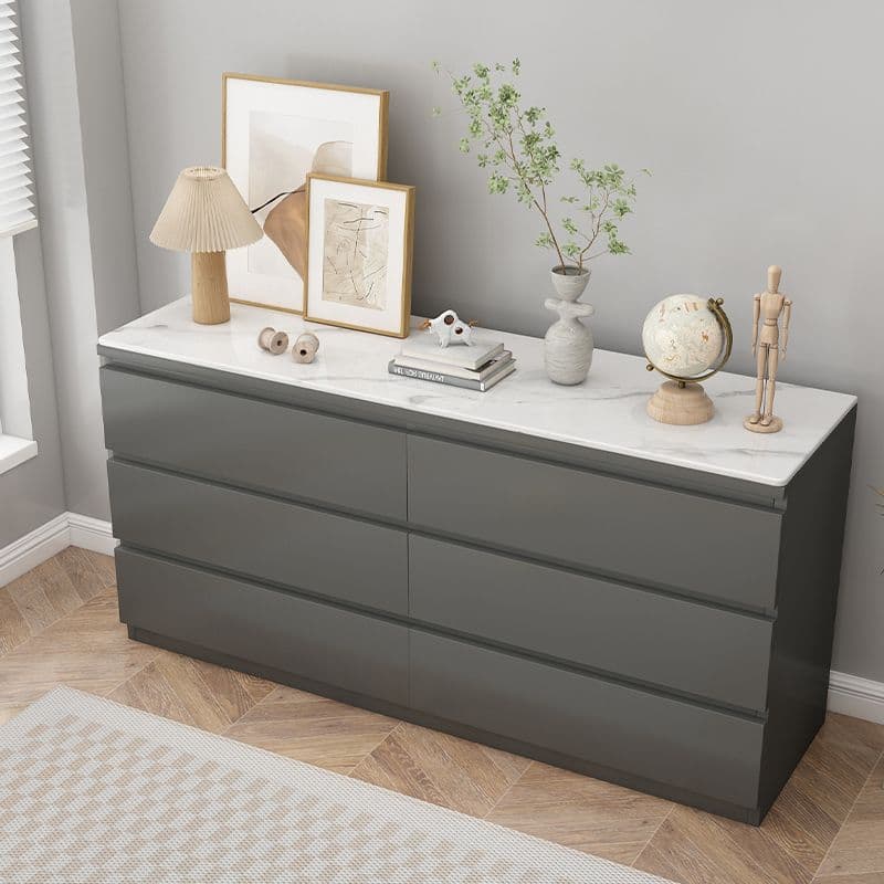 Vertical/Horizontal Gray Double Dresser/Bachelor Chest/Semainier with 5 Drawers/3 Drawers/8 Drawers in a Modern Style - image 9