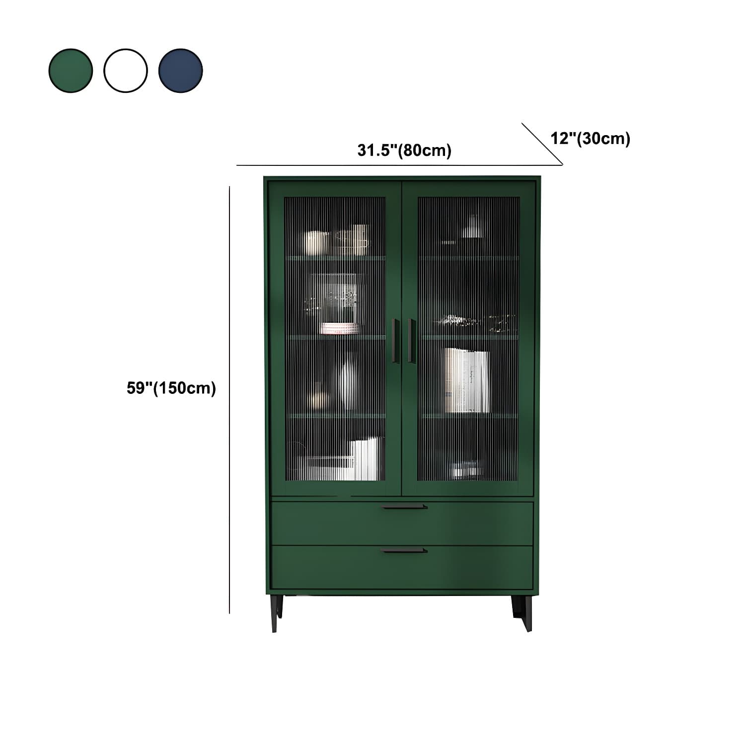 Wooden Accent Cabinet with Glass Door and 2 - Drawer 11.81" Wide Side Cabinet - image 19