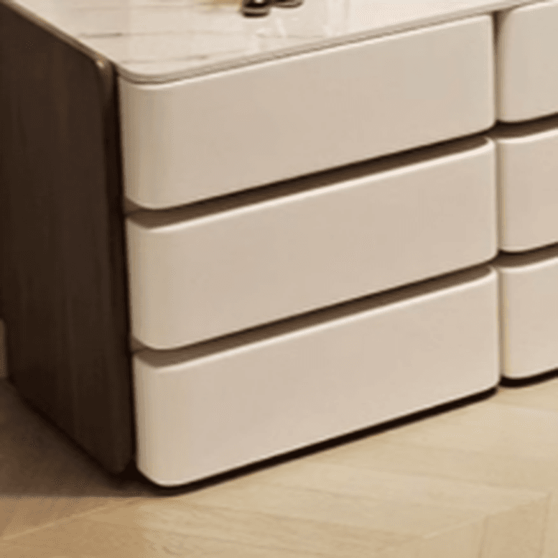 Large/Standard Stone Vanity Set with White Seating, 8/5 Drawers, Mirror Lights, and Scalable Lighting - image 5