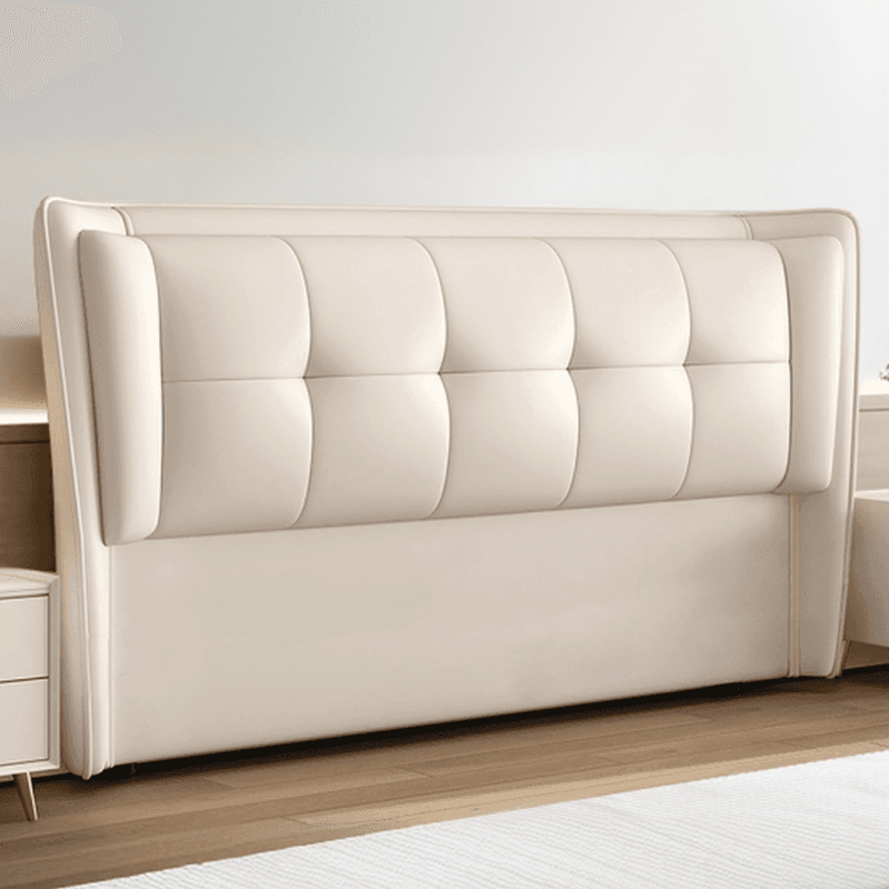 Modish No Distressing Button-tufted Wingback Headboard in Rectangle Shape for King/Twin XL/Queen Bed with Sponge Upholstery Fill and Standard Height