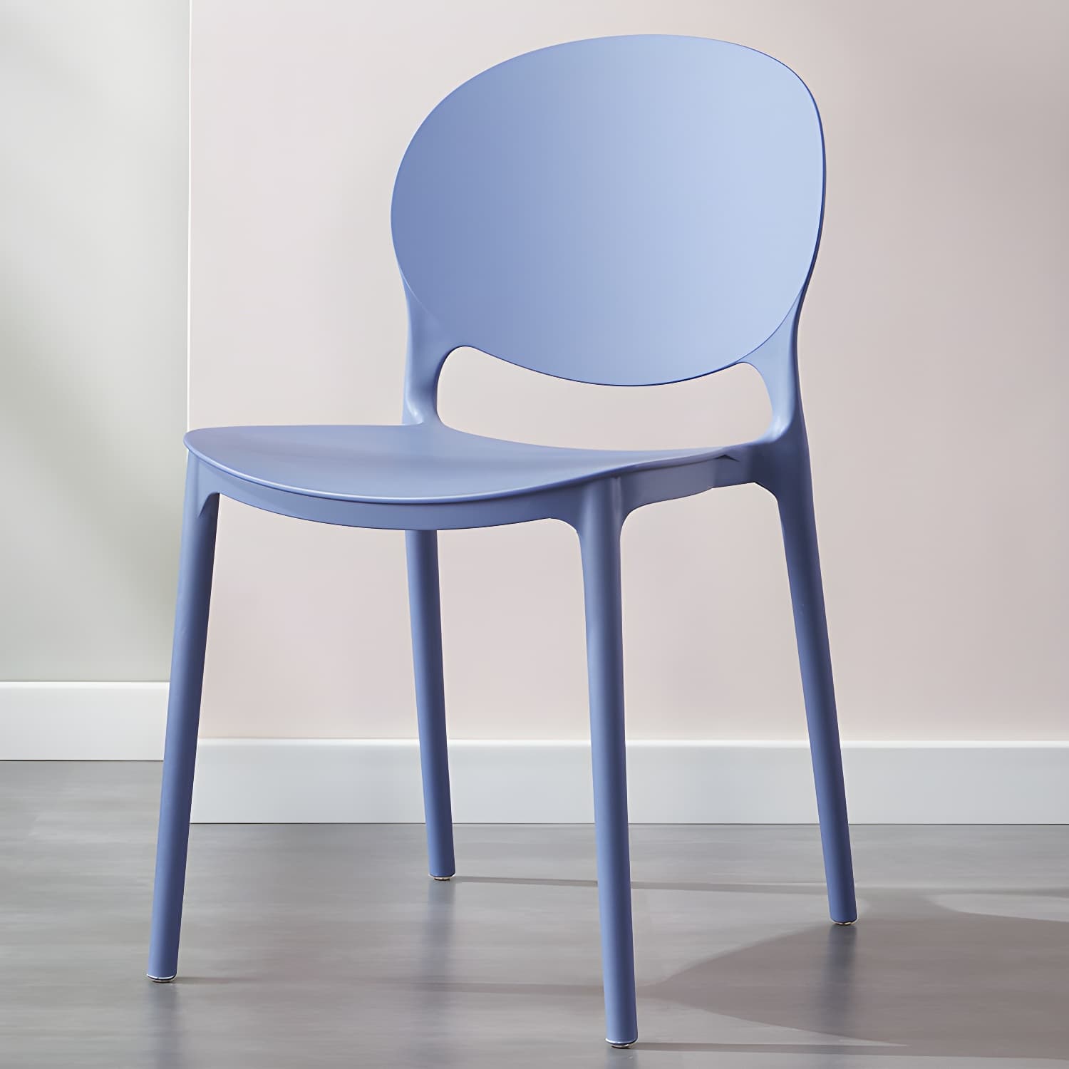 Scandinavian Armless Dining Chairs Stackable Plastic Open Back Side Chair - image 14
