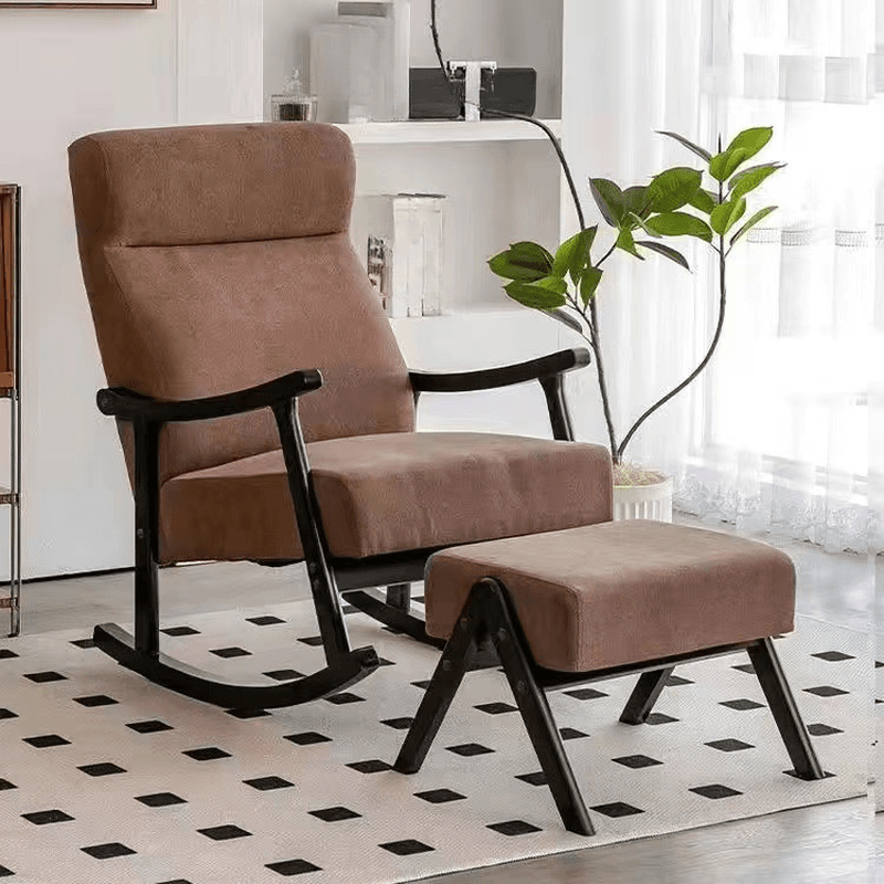 Modern Simple Style Wood Rocking Chair Couch with Cushioned Track Arm - image 6