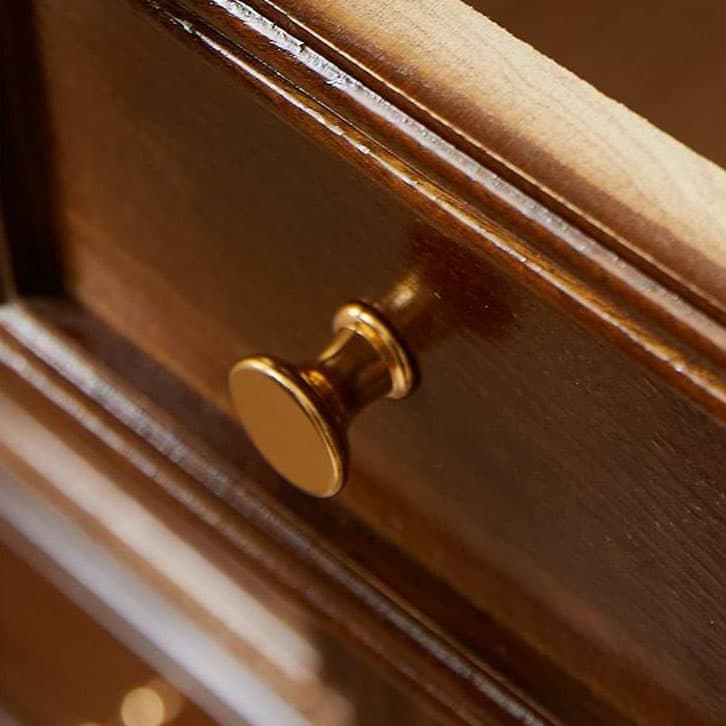 18 inch Rectangle Accent Cabinet with Drawers and Turned Legs, Solid Wood - image 8