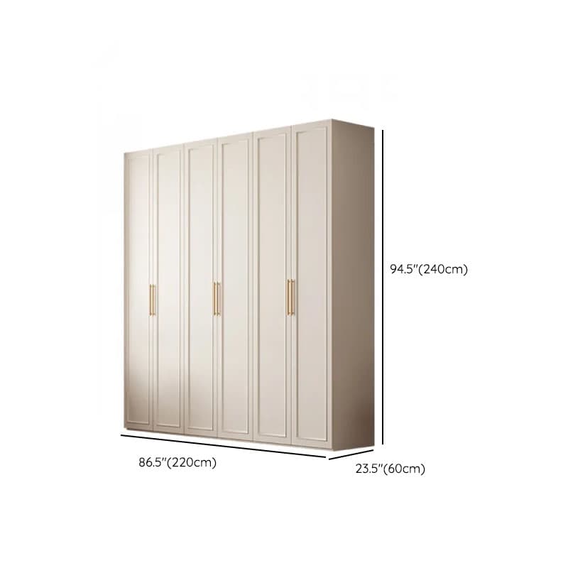 White Casual Wood Independent Armoire Cabinet with Compartments, Soft Close Door, and Interior Shelves - image 25