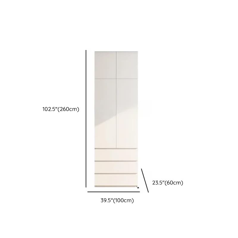 Minimalist Chalk Wooden Cabinet Armoire with Soft Close Drawer, Soft Close Door, Interior Shelves, and Clothing Rod - image 36