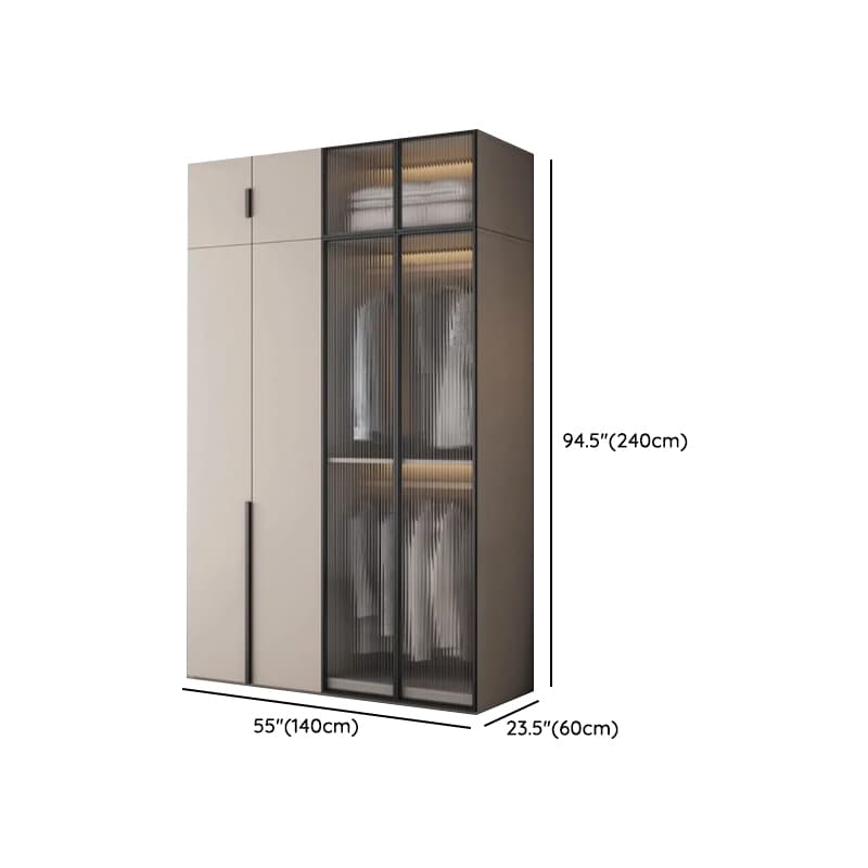 Light Gray Trendy Detached Armoire Cabinet with Soft Close Door, Interior Shelves, and Hanging Rod - image 24