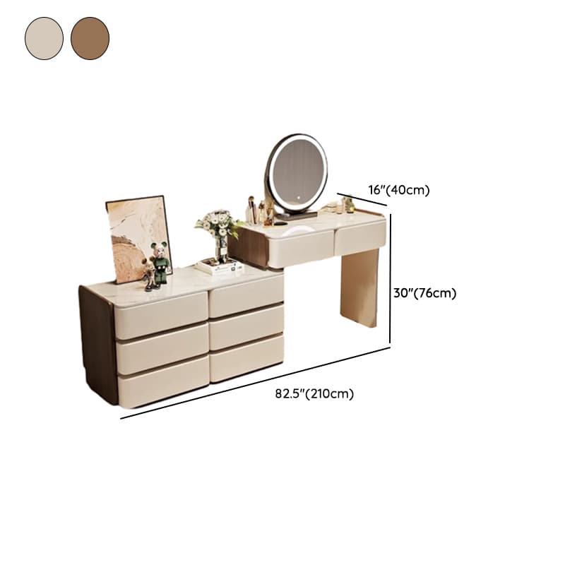Large/Standard Stone Vanity Set with White Seating, 8/5 Drawers, Mirror Lights, and Scalable Lighting - image 16