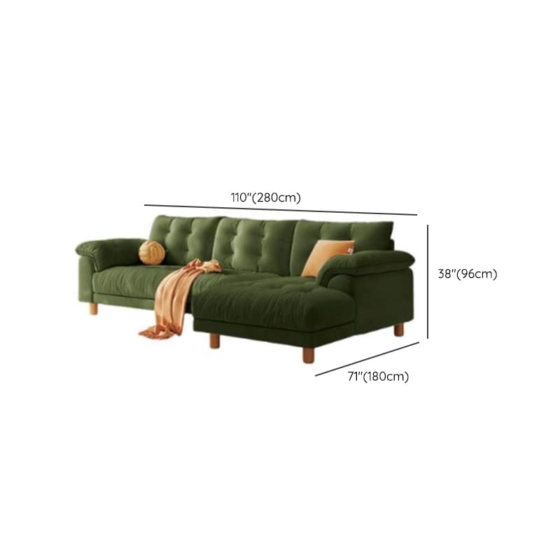 Straight Dark Green Sofa, Seats 2/1-seater, Horizontal Orientation, Button-tufted - image 9