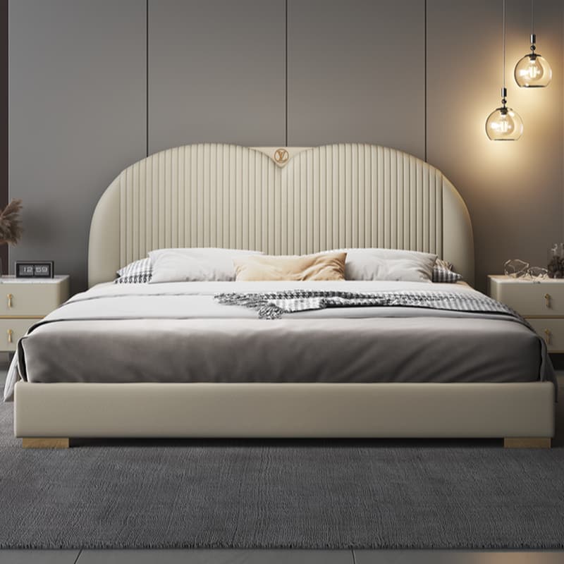 Beige Solid Color Storage Bed/Platform Bed with Pine Wood Frame for Living Room - image 3