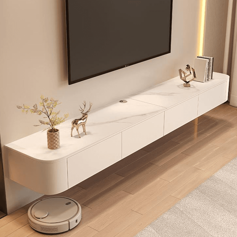 Wall Hanging Stone Countertop TV Stand for Parlor with 2 Doors - image 9