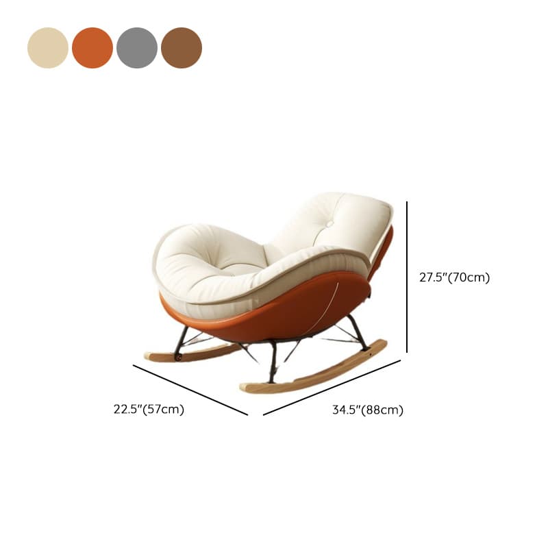 Modern Butter Color/Grey/Auburn Upholstered Padded Rocking Seat with Flared Arm, Scratch-repellent - image 15