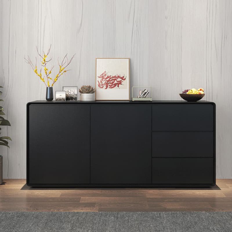 Simplistic 3 Drawers Freestanding Floor Sideboard/Server in Wood with 3 Shelves and Cabinet - image 10