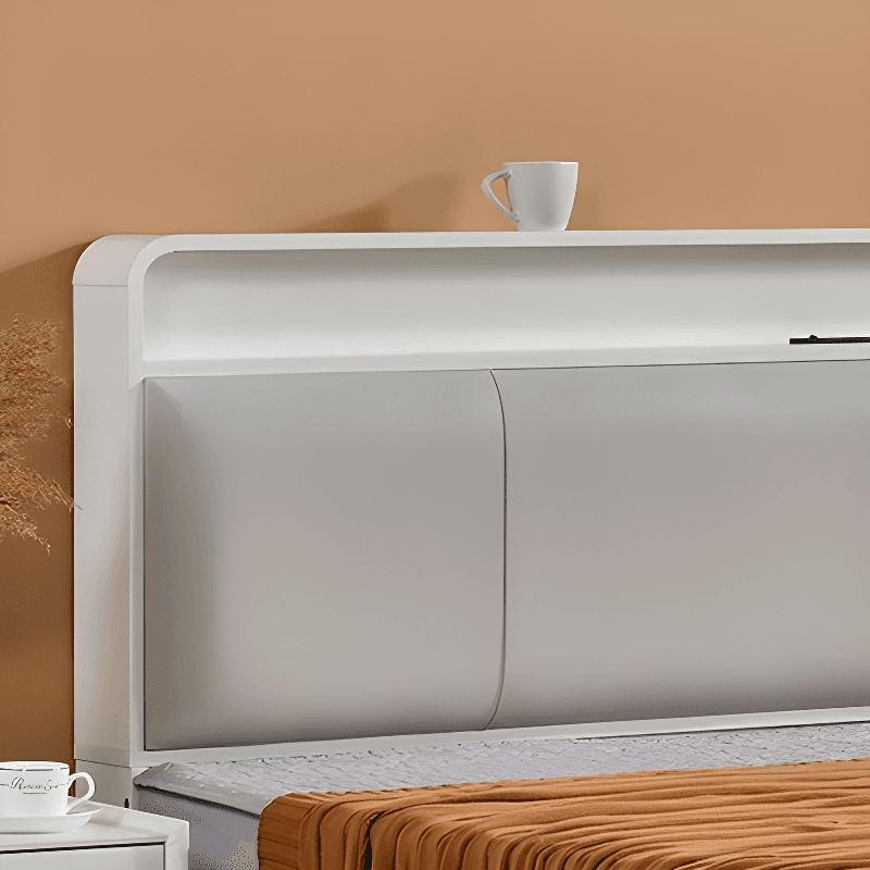 Simplistic Panel Headboard with Shelves, Rectangular Shape for Twin/Full/Twin XL Bed, Featuring Sponge Upholstery, Illumination Light, and Standard Height - image 10