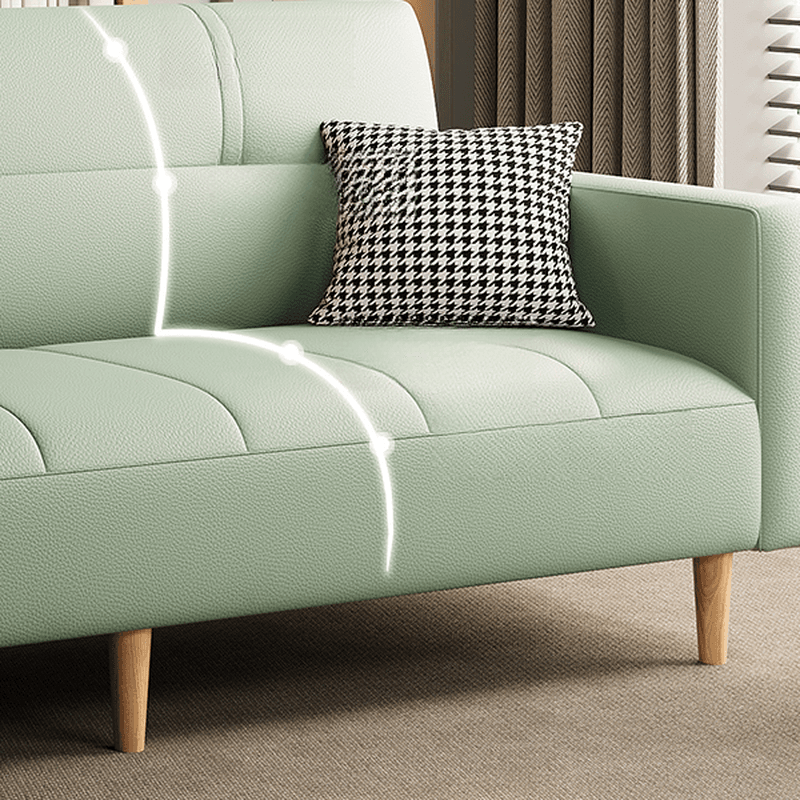 Synthetic Leather Convertible Sofa in Grey/Light Blue/Light Green with Arm - image 14