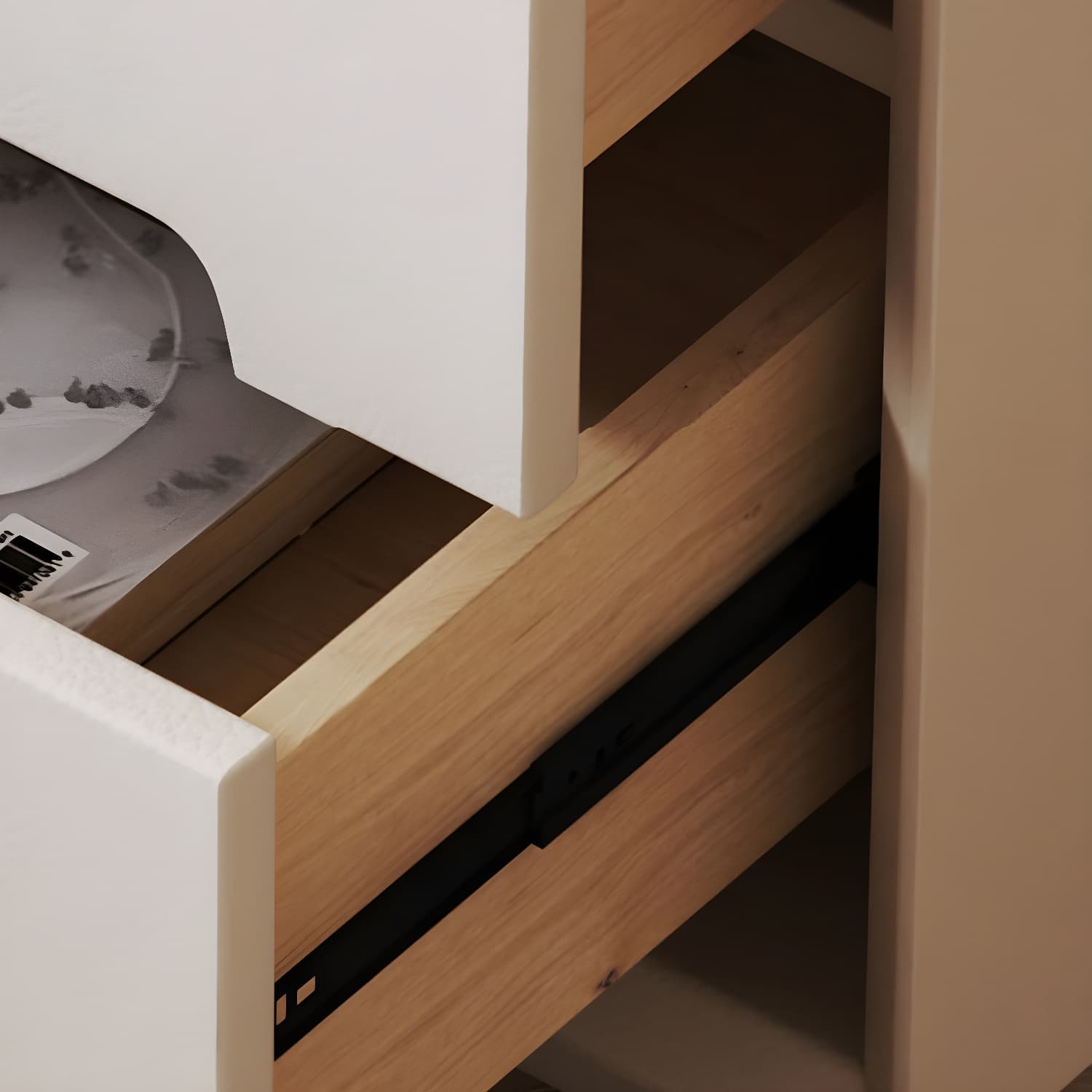 Modern Wood Drawer Nightstand for Small Spaces with 2 Drawers in Narrow Design - image 14