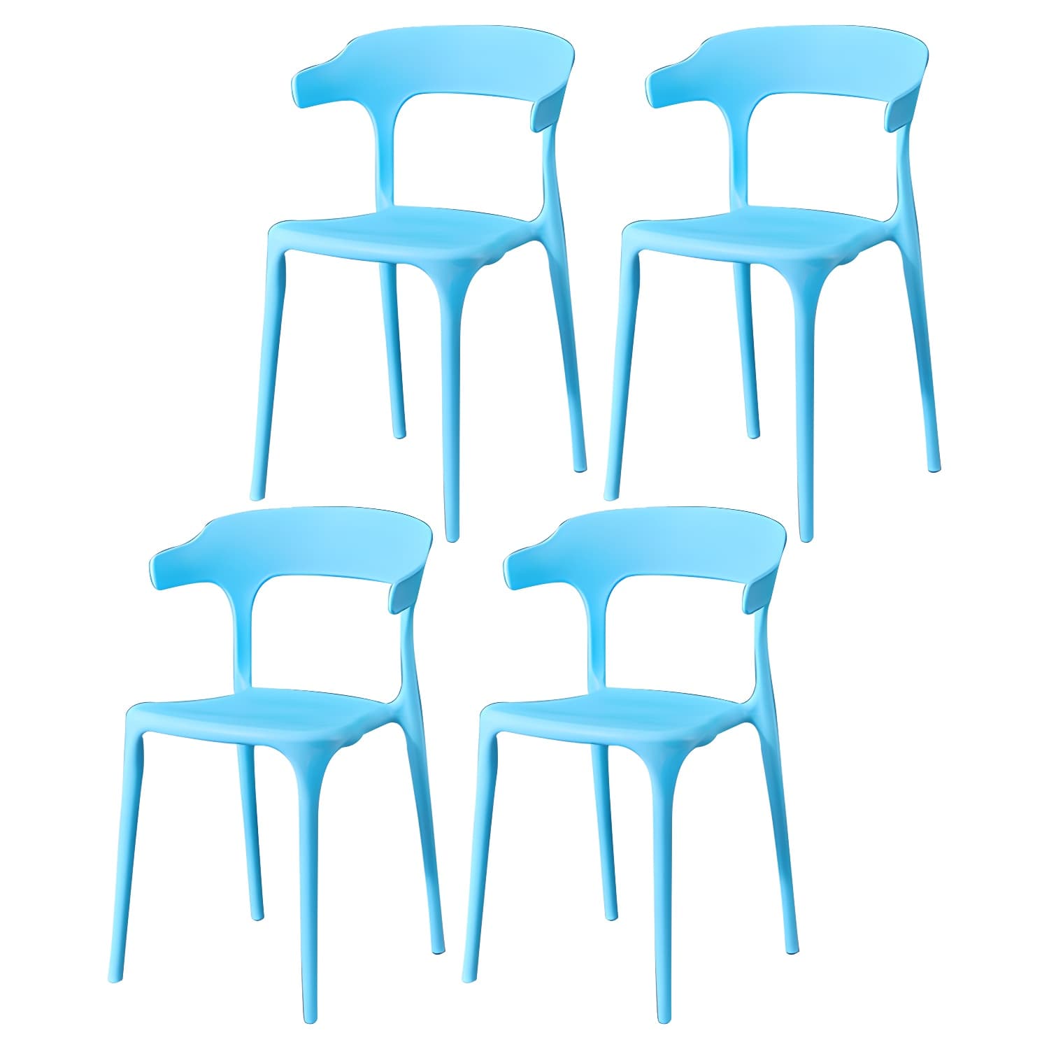 Glam Plastic Side Chair Matte Finish Open Back Dining Chair for Dinning Room - image 12