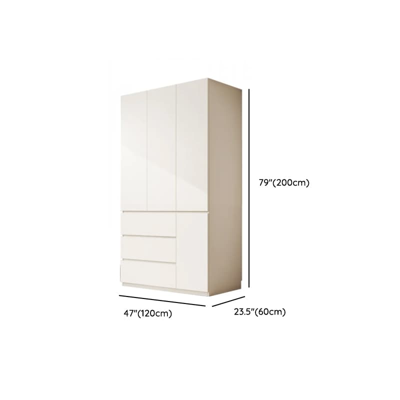 White Modern Simple Style Manufactured Wood Wardrobe Armoire with Soft Close Drawer, Soft Close Door, Interior Shelves, and Hanging Rod - image 12
