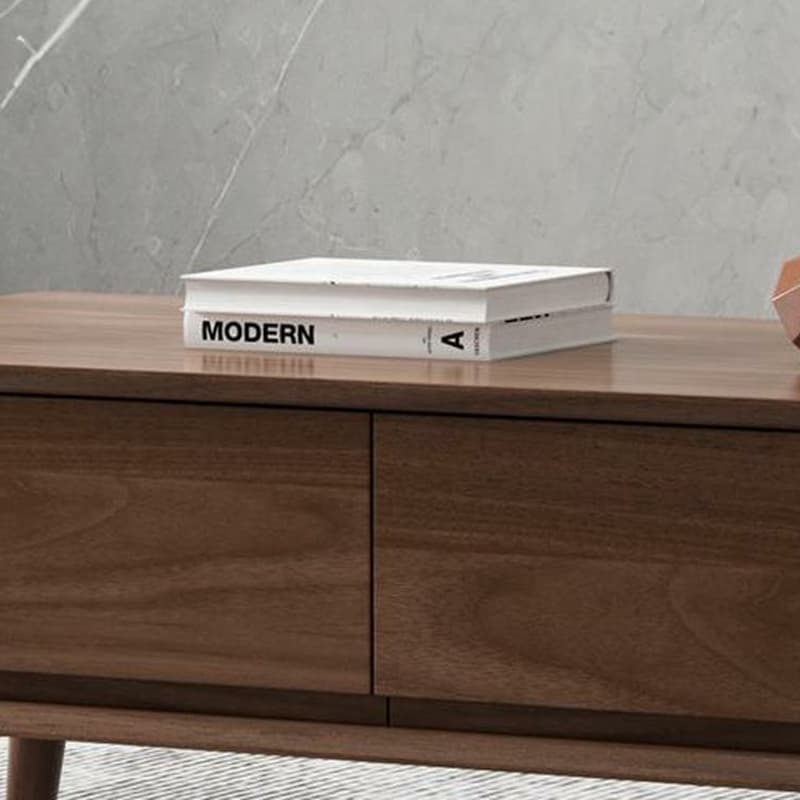 4-Drawer Modern Wood TV Stand with Open Storage and Cable Management - image 13