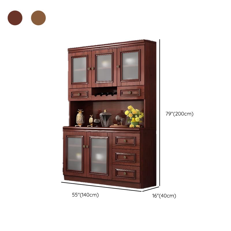 Unattached Microwave Storage Cabinet with Wine Storage Unit - image 23