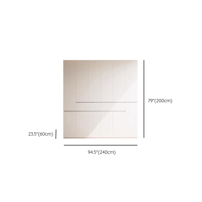 Chalk Minimalist Wood Cabinet Armoire with Soft Close Drawer and Door, Interior Shelves, and Clothing Rod - image 17