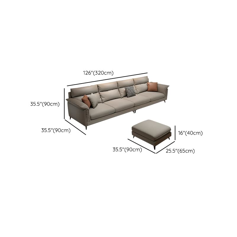 Modern Cushion Back Gray Standard Size Pillow Top Arm Gray Wood Sectionals - image 16