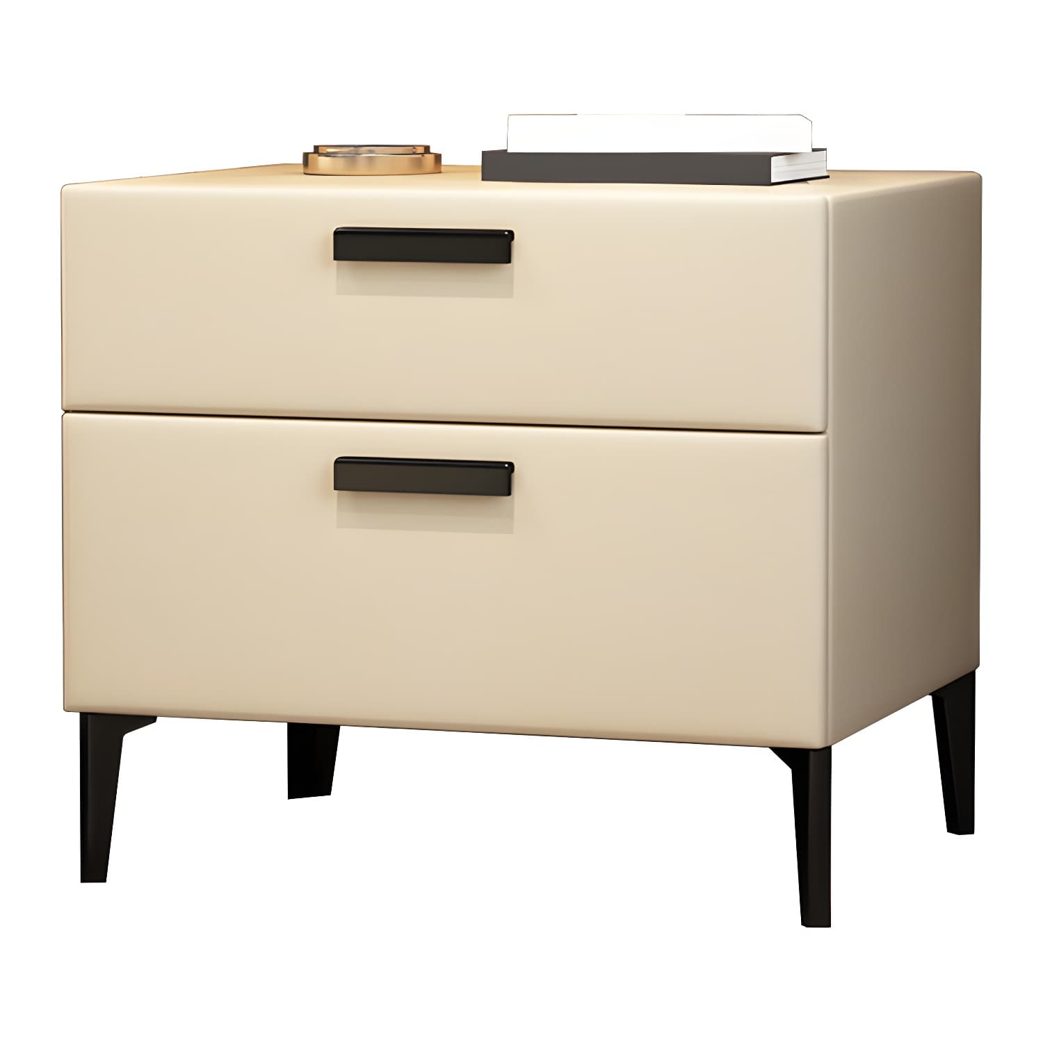 Modern Night Table Solid Wood Accent Table Nightstand with 2 Drawers - image 9