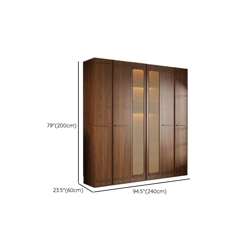 Modern Natural Wood Standalone Almirah with Soft Close Drawer and Door, Interior Shelves, and Hanging Rod - image 31