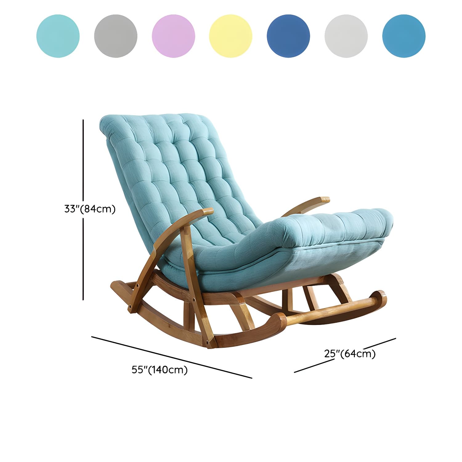 Stylish Upholstered Rocking Chair with Natural Wood Legs In Modern Design - image 22