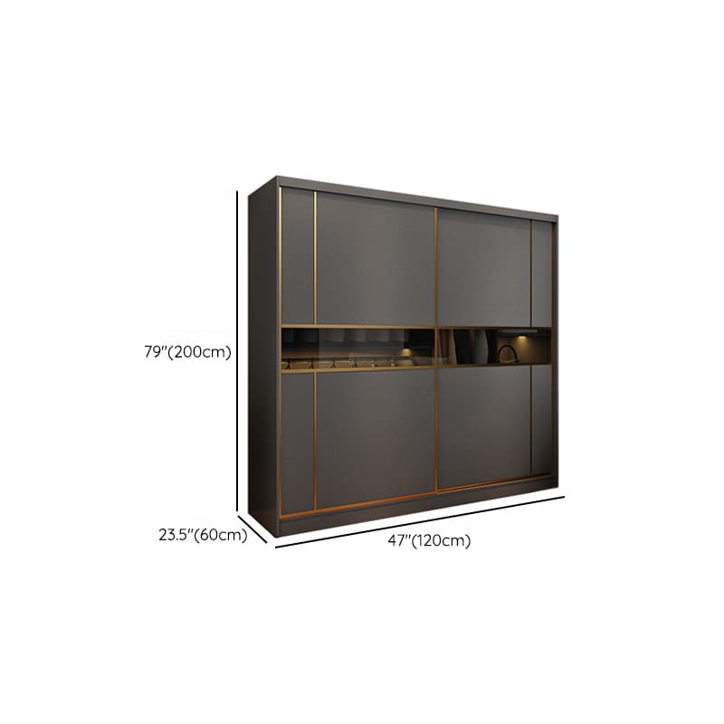 Unfixed Timber Wardrobe Closet in Graywash Wood with Gliding Soft Close Door and Soft Close Drawer in a Modern Style - image 6