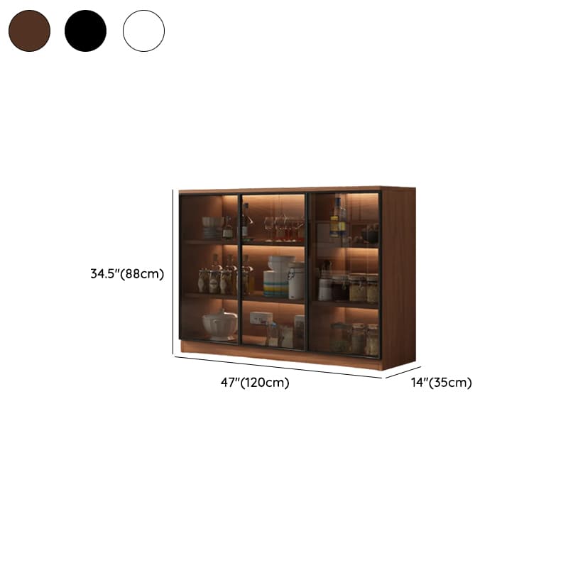 Trendy Sideboard with Cupboard, Narrow/Standard Size, Three Internal Shelves, Composite Wood Countertop, and Glass-panel Door - image 12