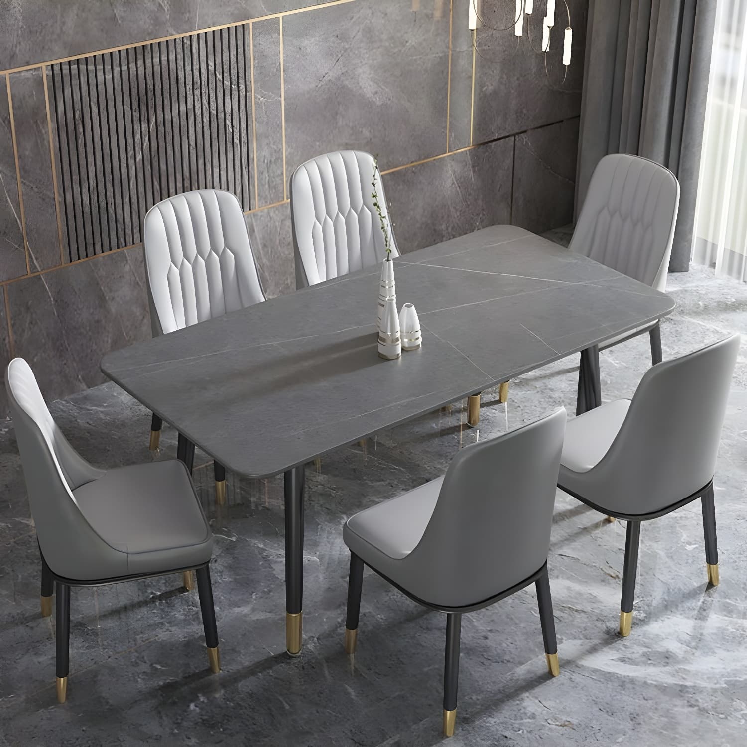 Simplicity Furniture Rectangle Stone Dining Room Table for Dining Room - image 5