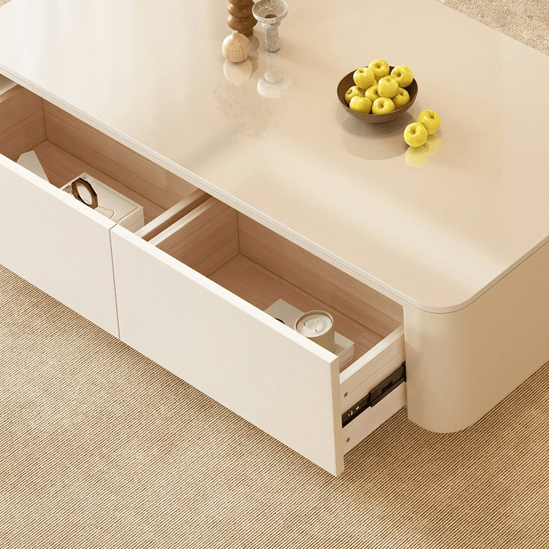 Contemporary Stone Parallelogram Accent Table with 4 Drawers/2 Drawers for Living Room - image 8
